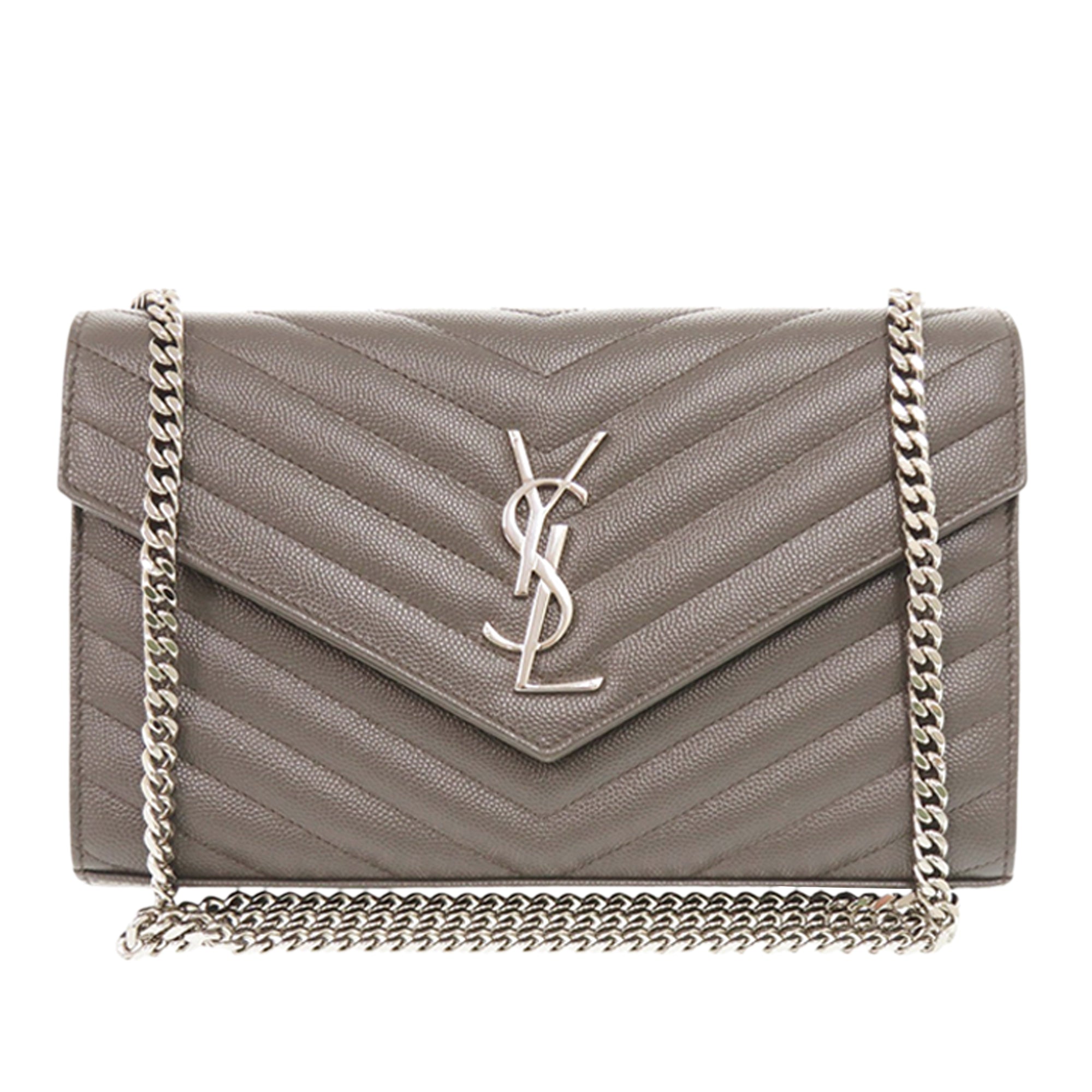 Grain De Poudre Matelasse Chevron Classic Cassandre Chain Wallet