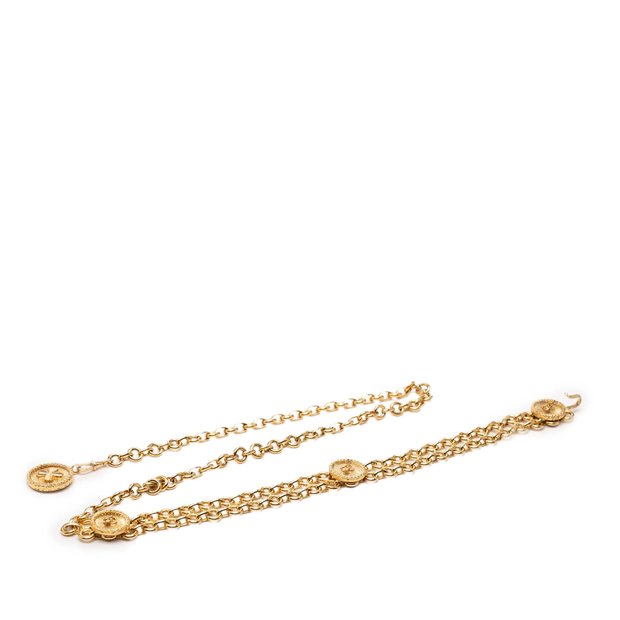 CC Gold Plated Clover Medallion Chain Belt