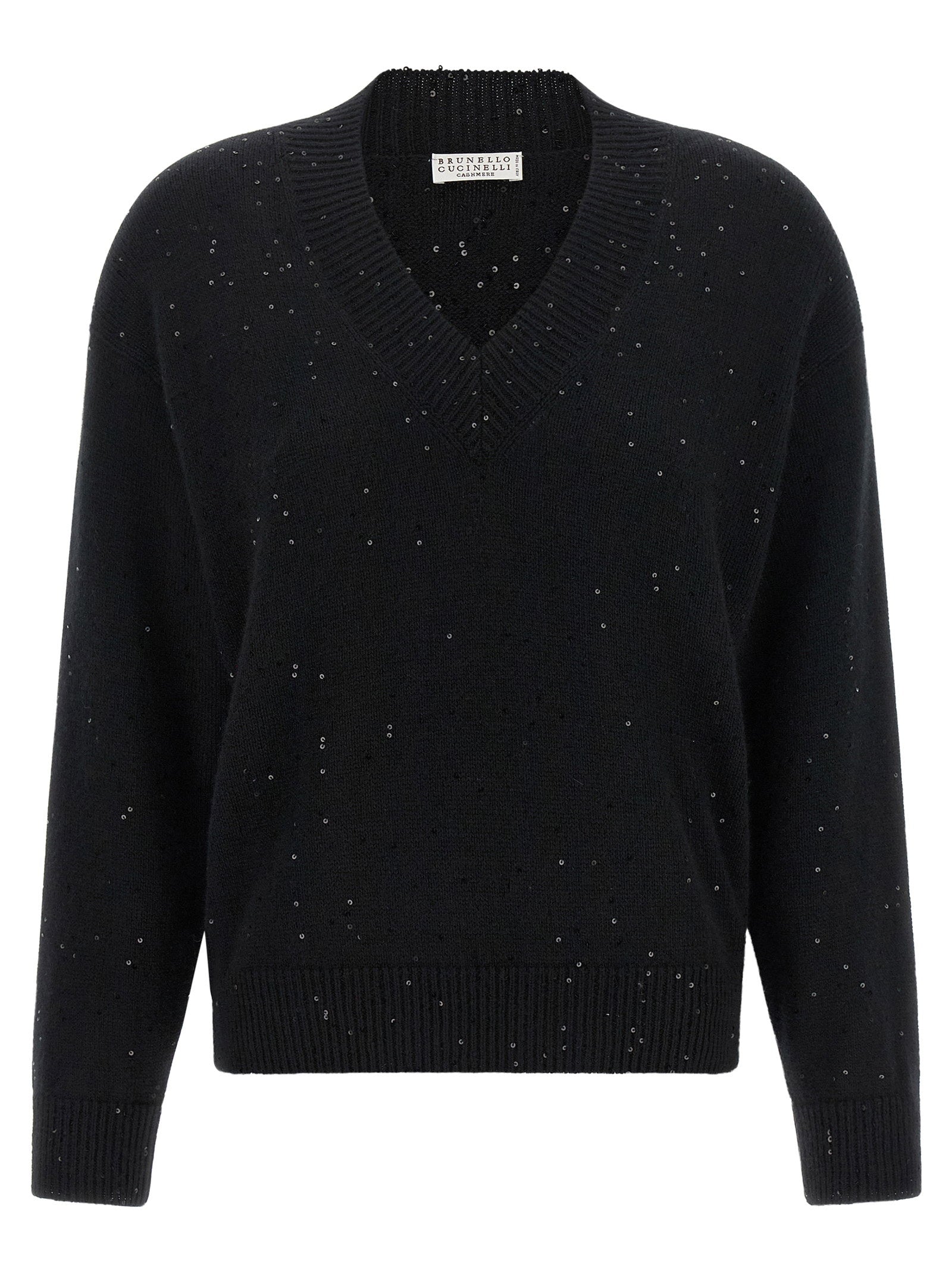 Brunello Cucinelli Diamante Sweater — Black