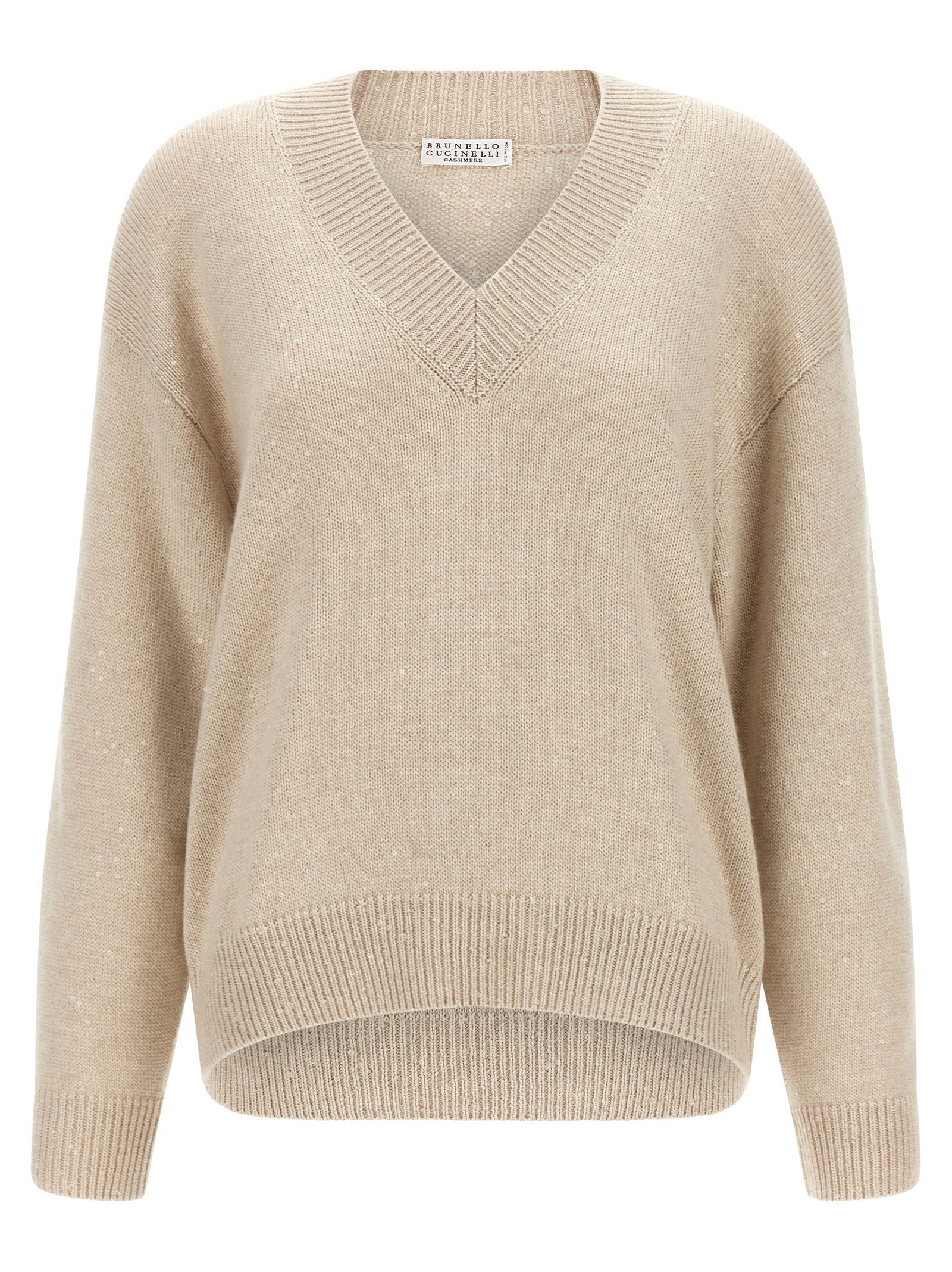 Brunello Cucinelli Diamante Sweater — Beige
