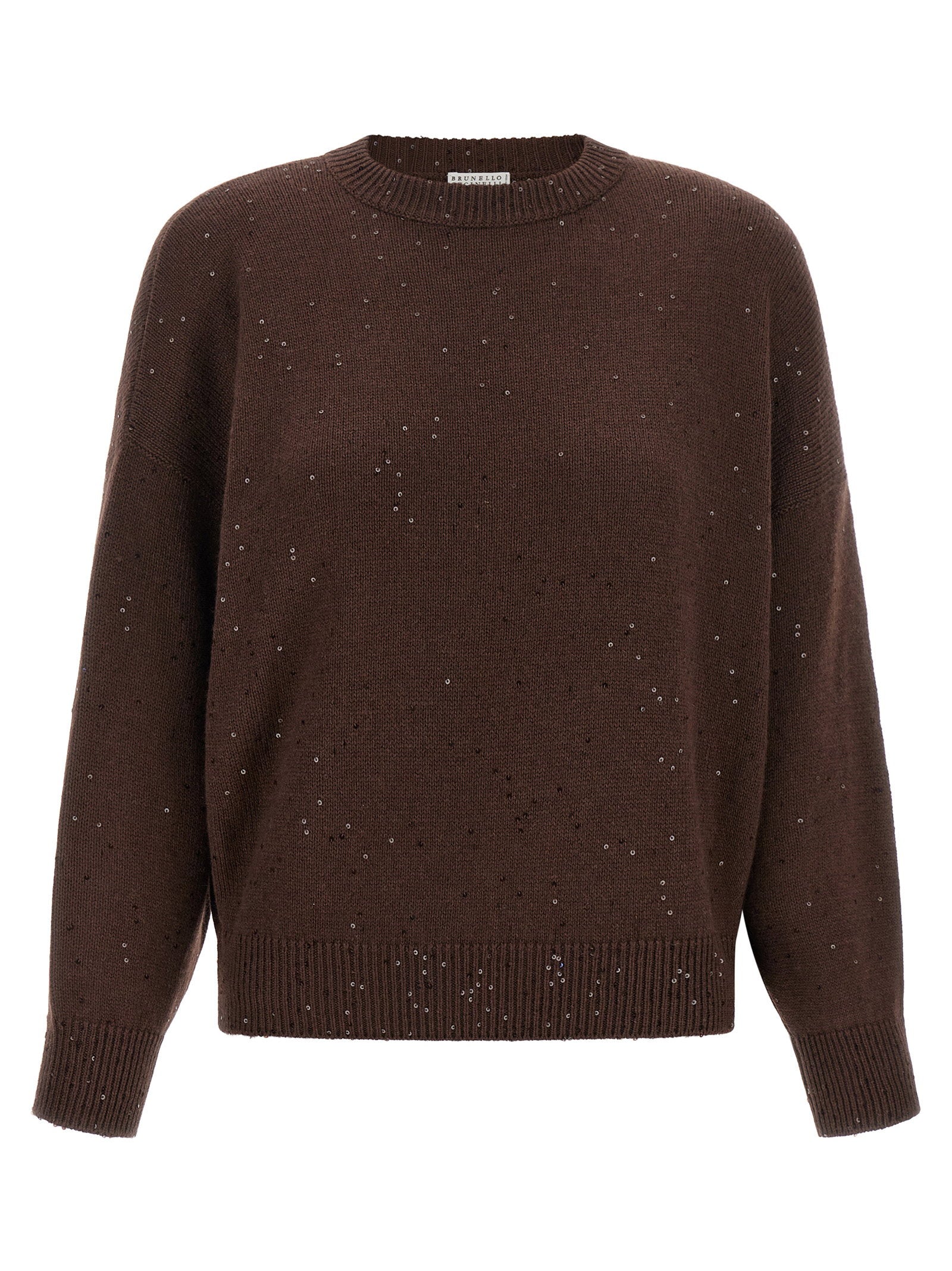 Brunello Cucinelli Diamante Sweater — Brown