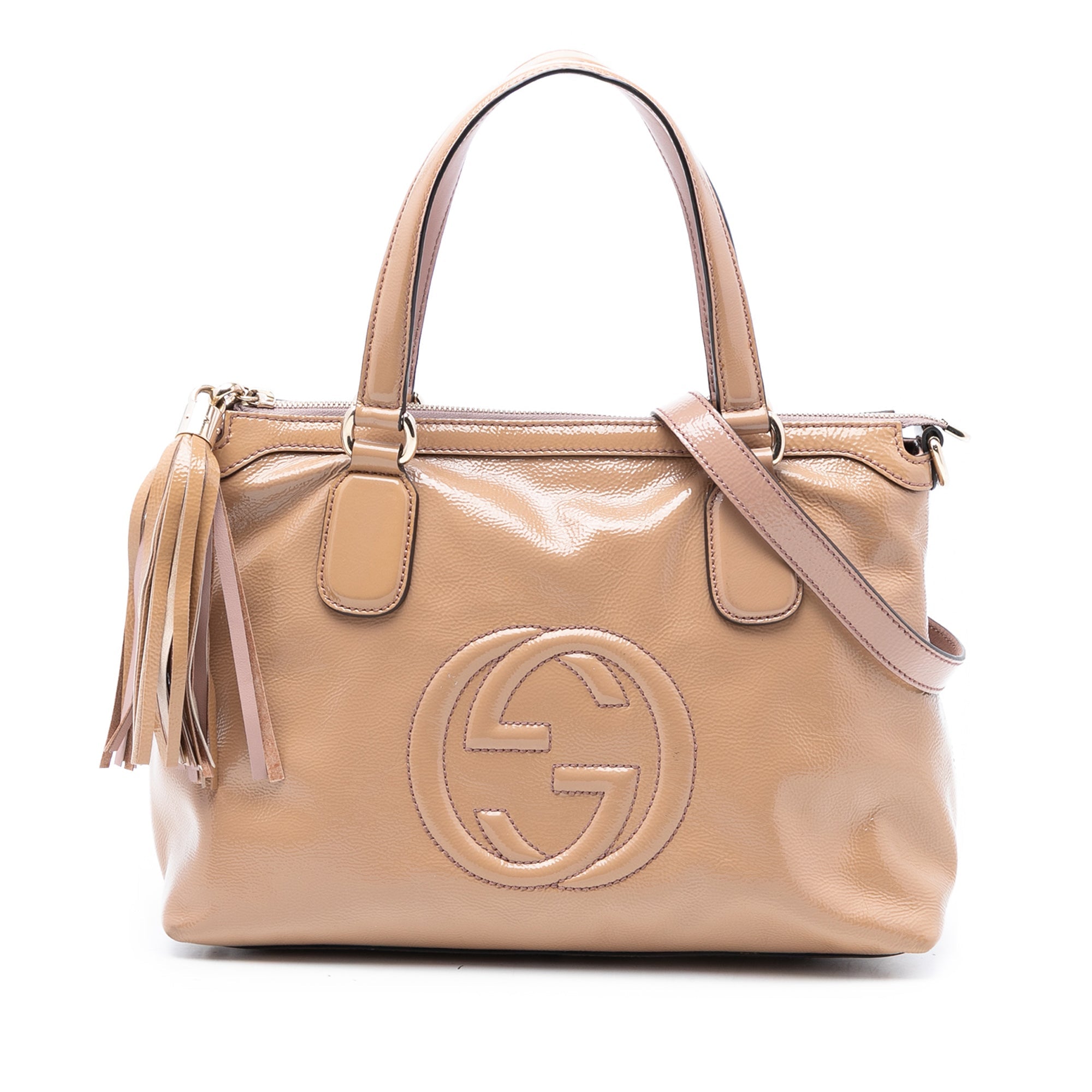Small Patent Soho Working Satchel