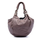 Leather Braided Handle Hobo