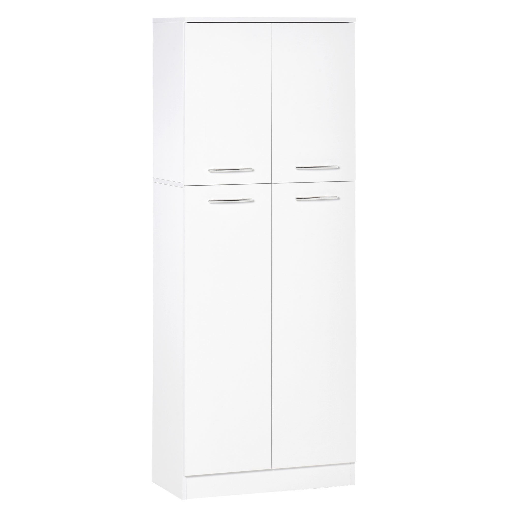 61" Kitchen Pantry Cabinet with 2 Doors and Adjustable Shelves, White