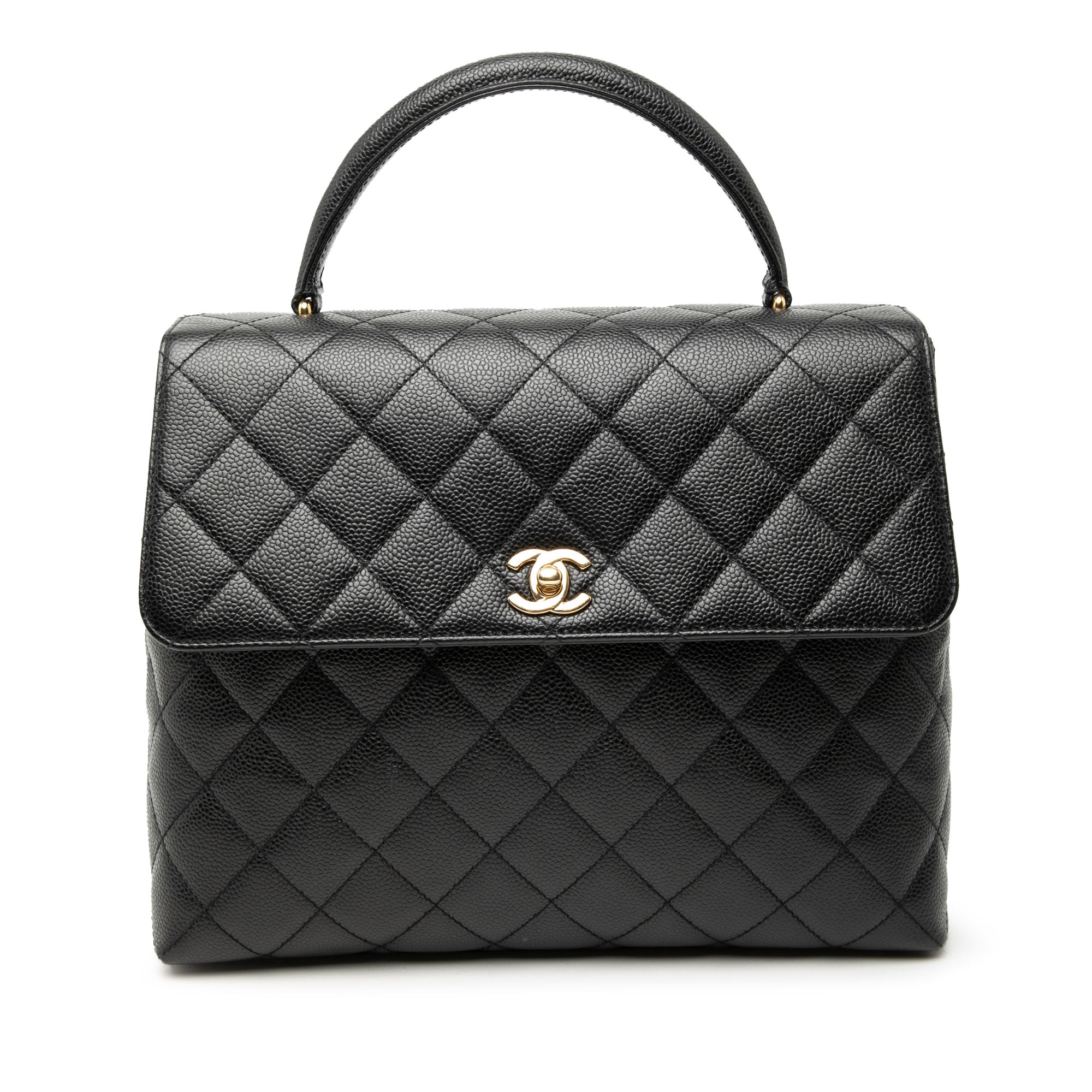 CC Quilted Caviar Kelly Top Handle Bag