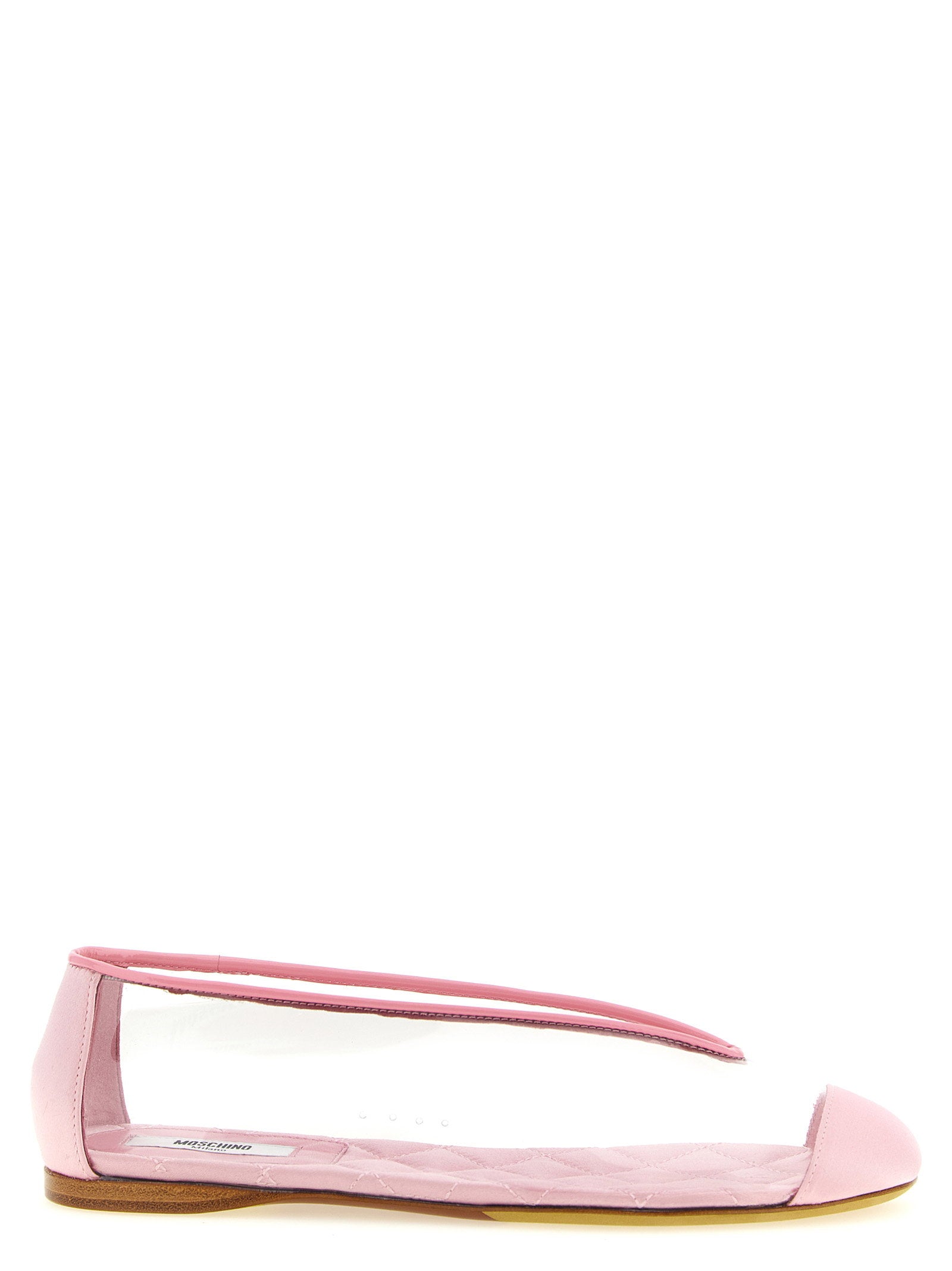 Moschino PVC and Satin Ballet Flat — Pink