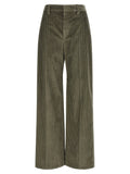 Brunello Cucinelli Corduroy Flared Trousers — Olive