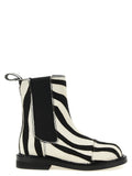 Moschino Zebra Print Pony Hair Ankle Boot — Black