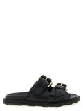 Moschino Double-Strap Flatform Sandals — Black