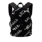 Small Faux Fur Diagonal Logo Everyday Backpack
