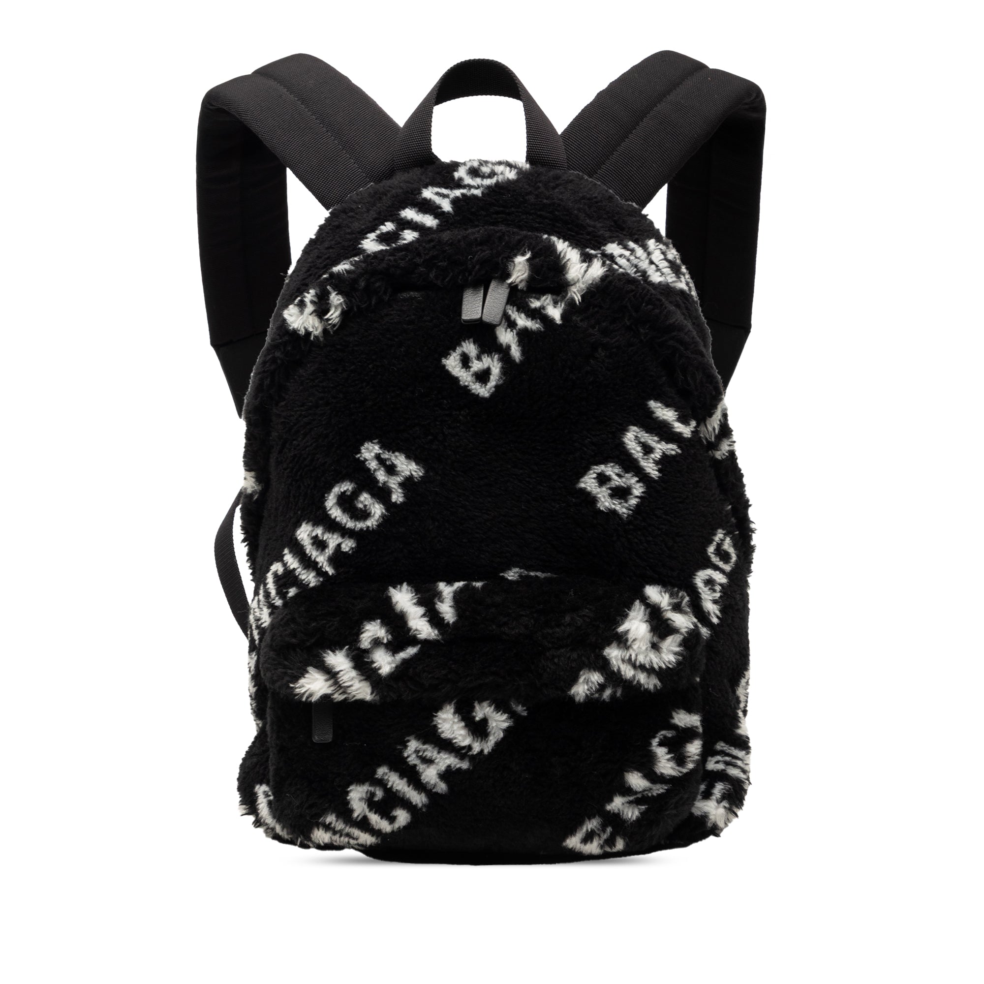Small Faux Fur Diagonal Logo Everyday Backpack