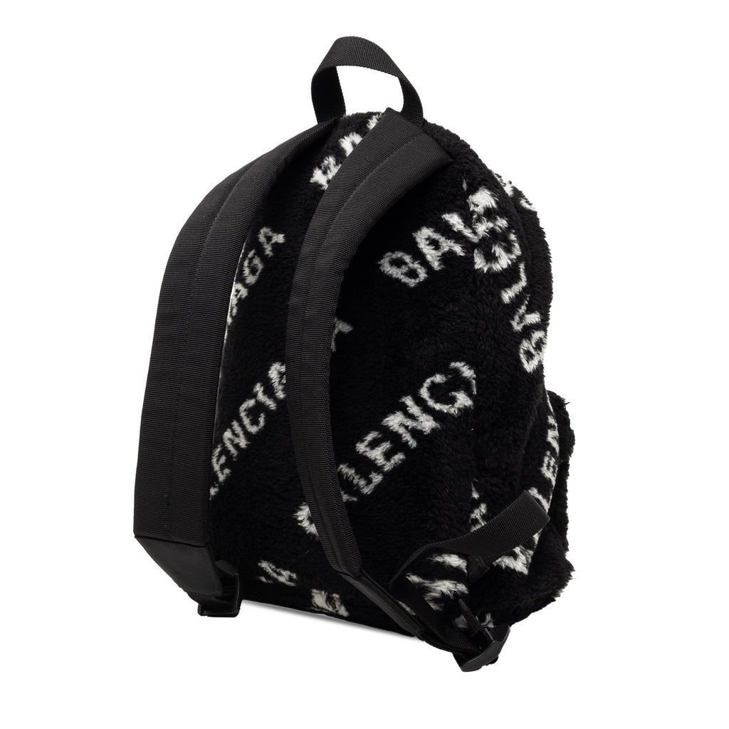 Small Faux Fur Diagonal Logo Everyday Backpack