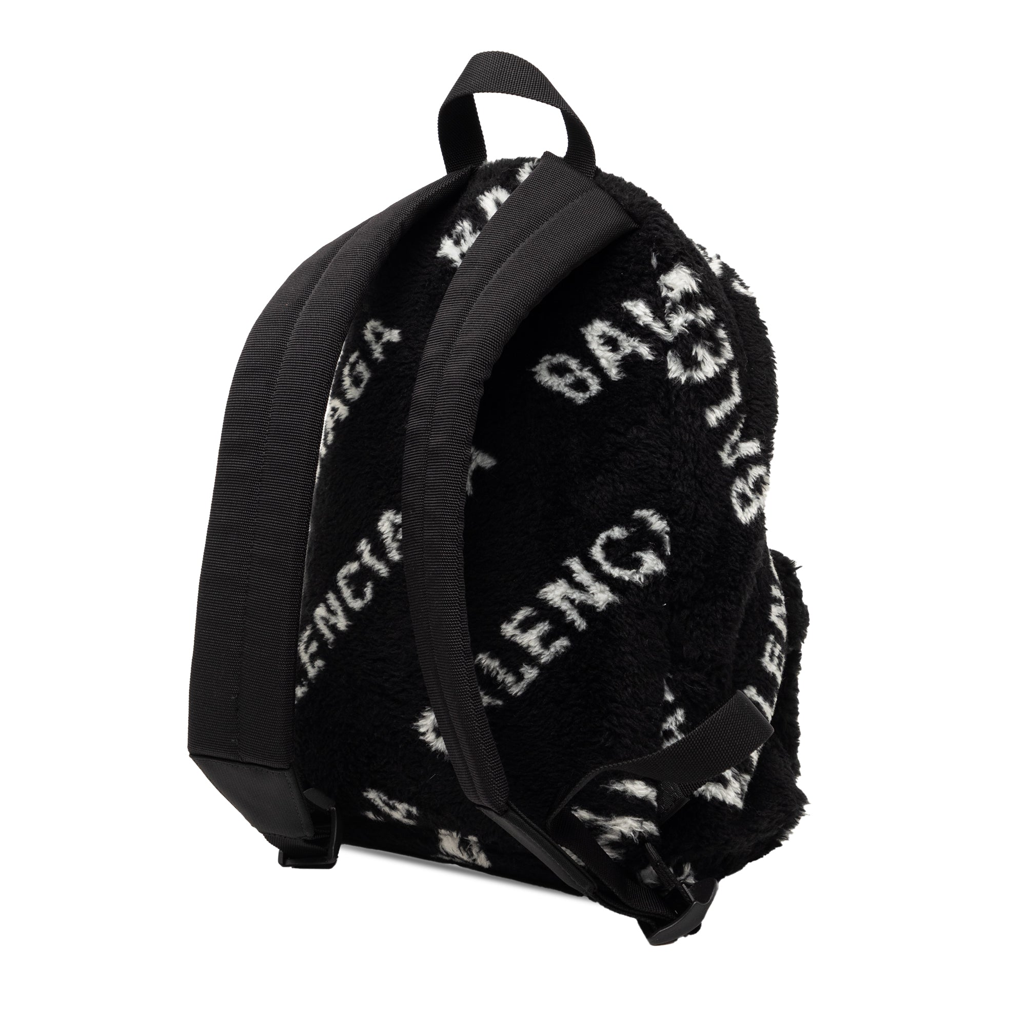 Small Faux Fur Diagonal Logo Everyday Backpack