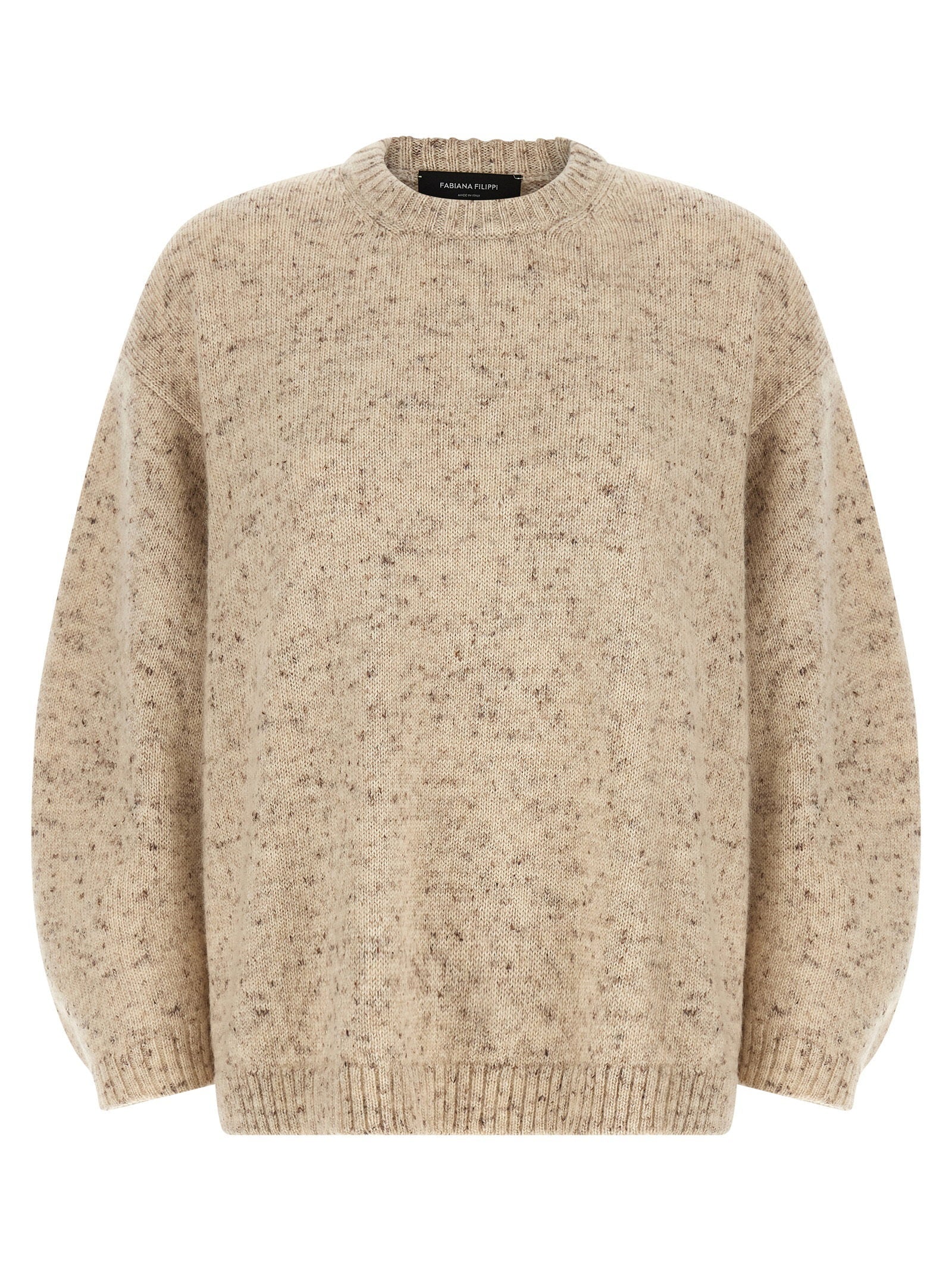 Fabiana Filippi Melange Wool Blend Sweater — Beige