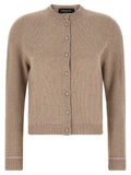 Fabiana Filippi Virgin Wool Blend Cardigan — Beige
