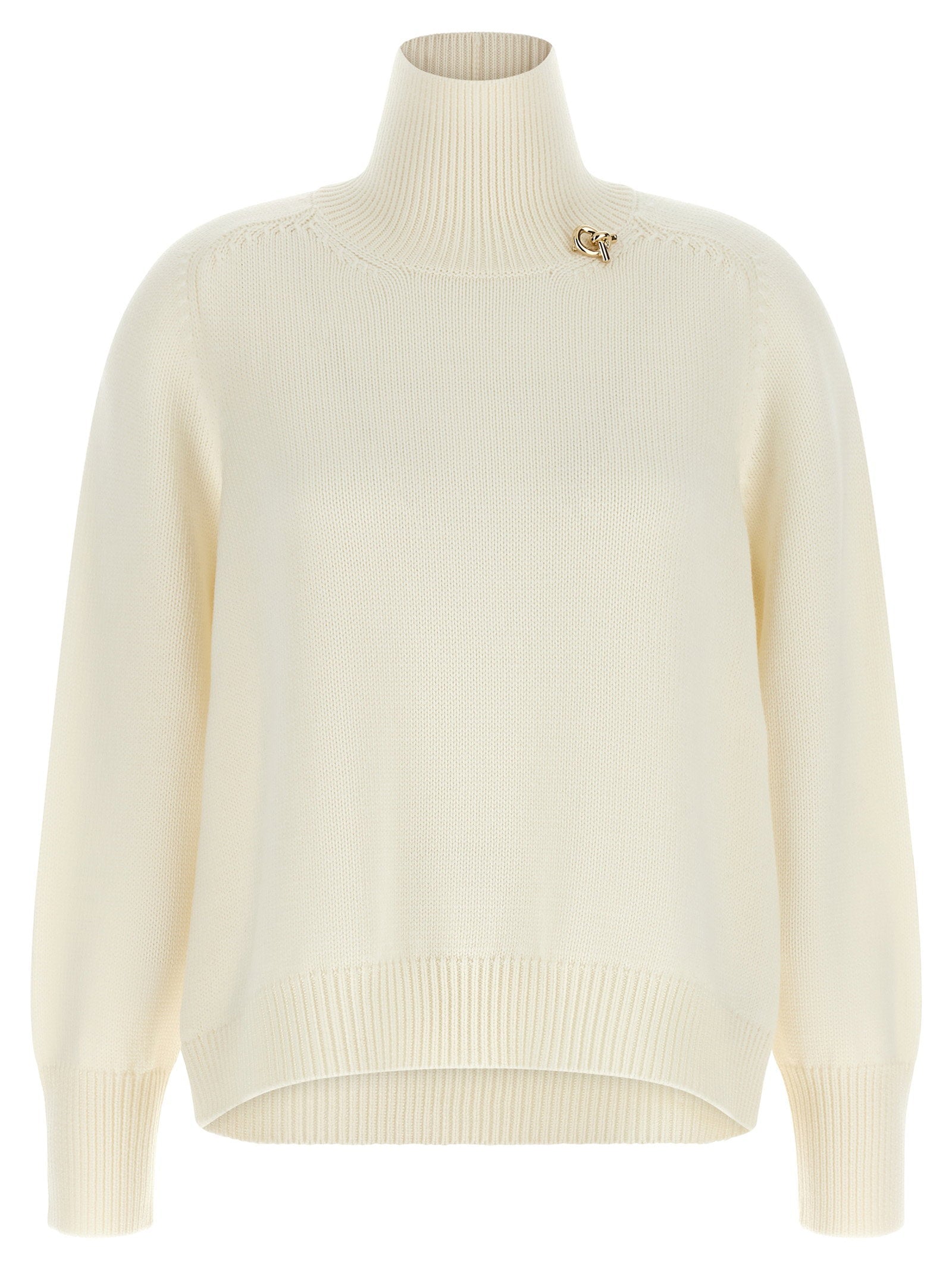 Fabiana Filippi Virgin Wool Turtleneck Sweater — Cream