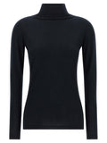 Fabiana Filippi Cashmere and Silk Turtleneck Sweater — Black