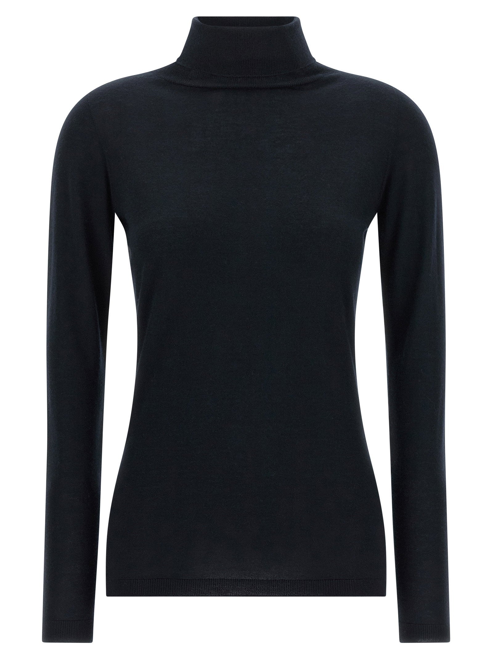 Fabiana Filippi Cashmere and Silk Turtleneck Sweater — Black