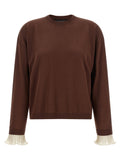 Fabiana Filippi Pleated Cuff Detail Sweater — Brown