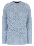 Fabiana Filippi Openwork Wool Blend Sweater — Blue