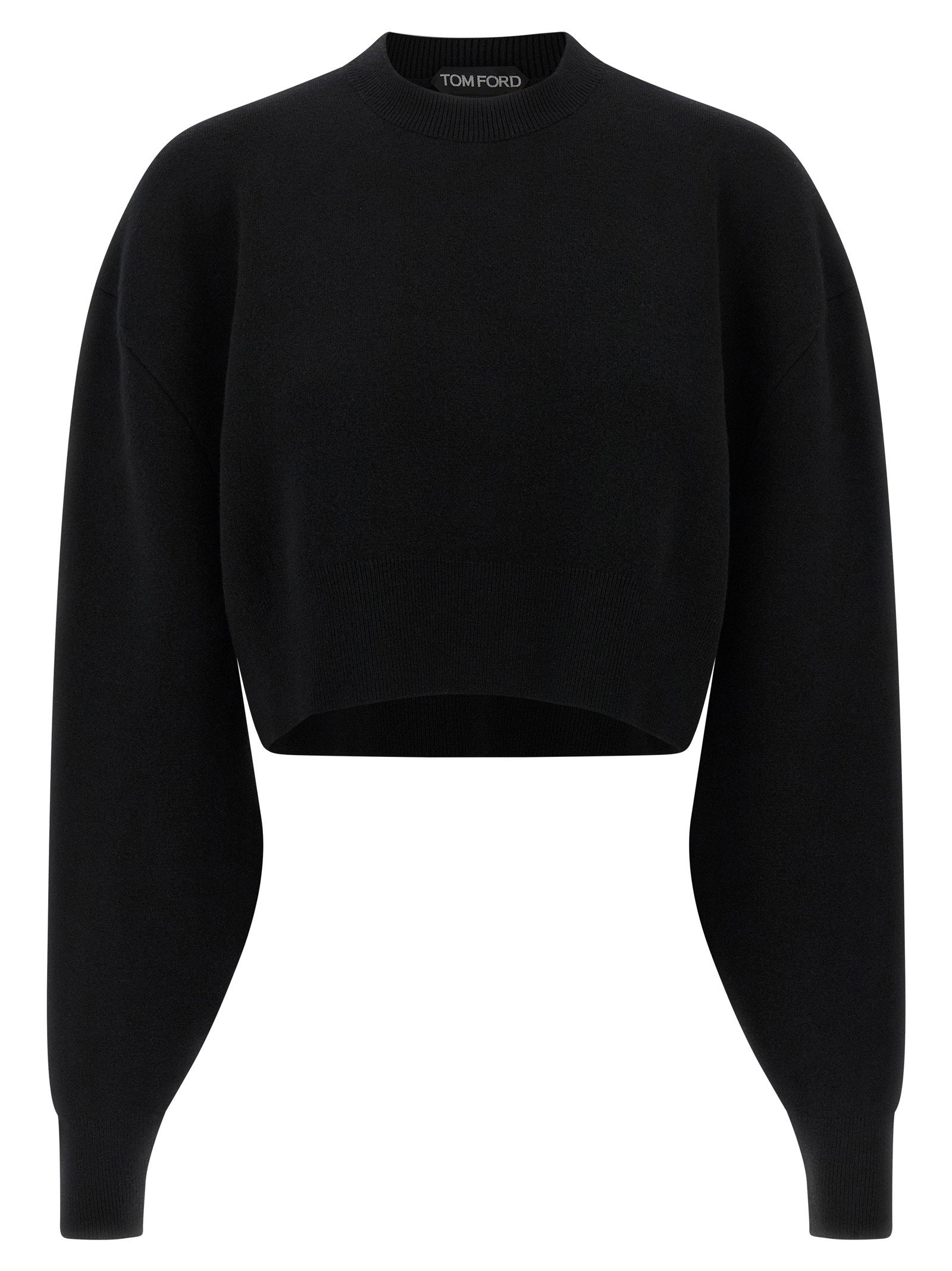 Tom Ford Cropped Knit Sweater — Black