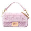 Zucca Embossed Velvet Baguette Satchel