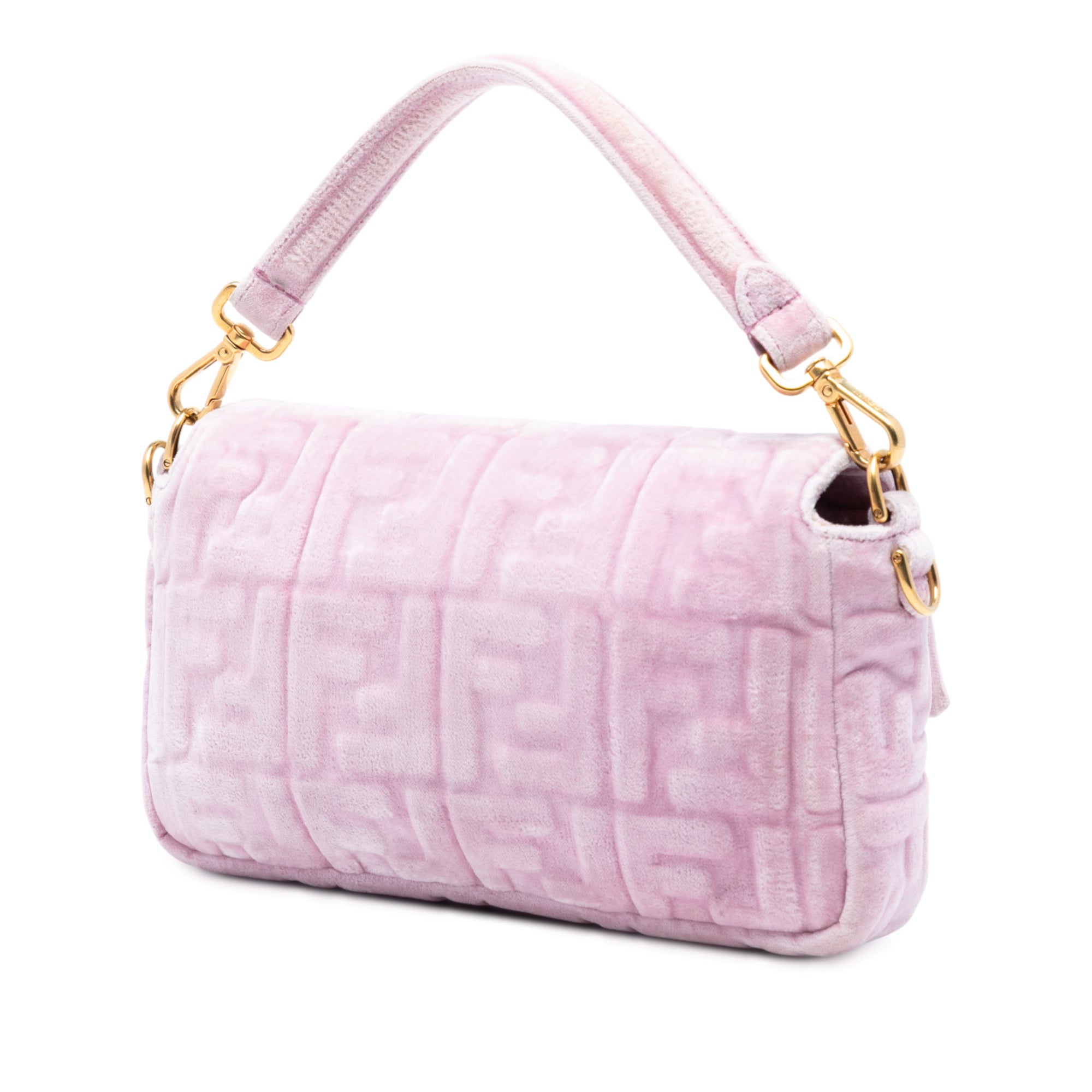 Zucca Embossed Velvet Baguette Satchel