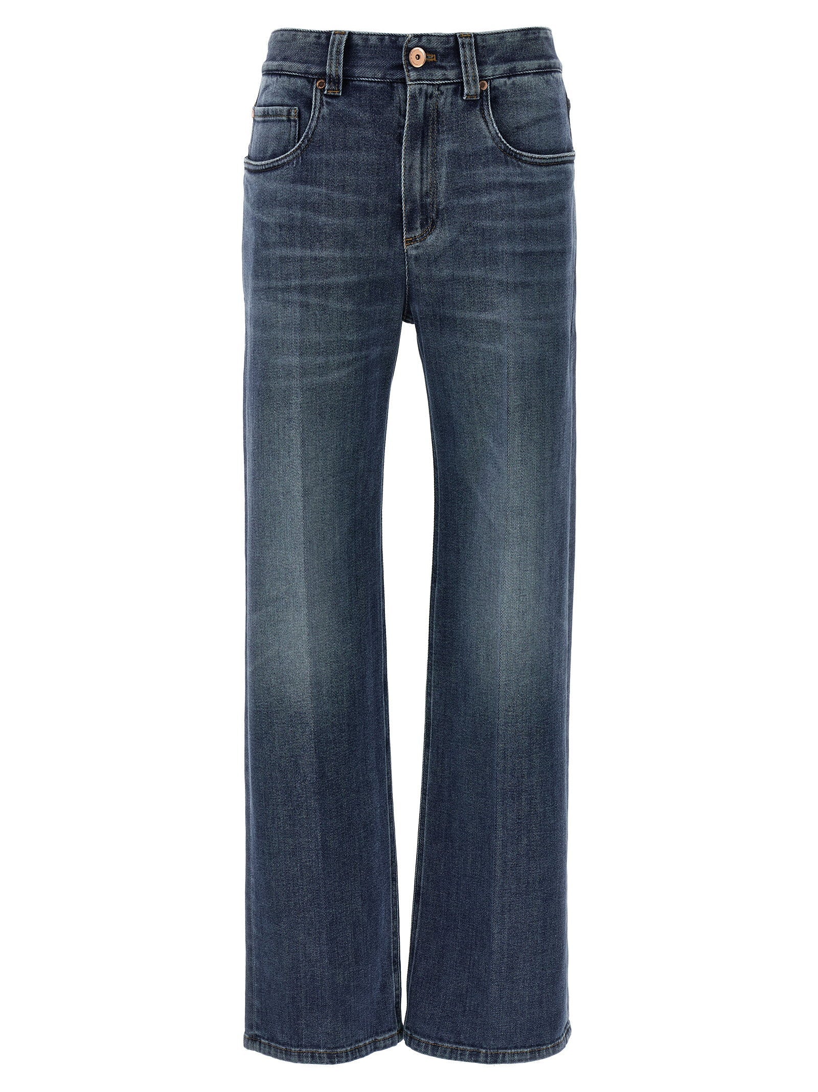 Brunello Cucinelli Contemporary Loose Stonewashed Jeans — Blue