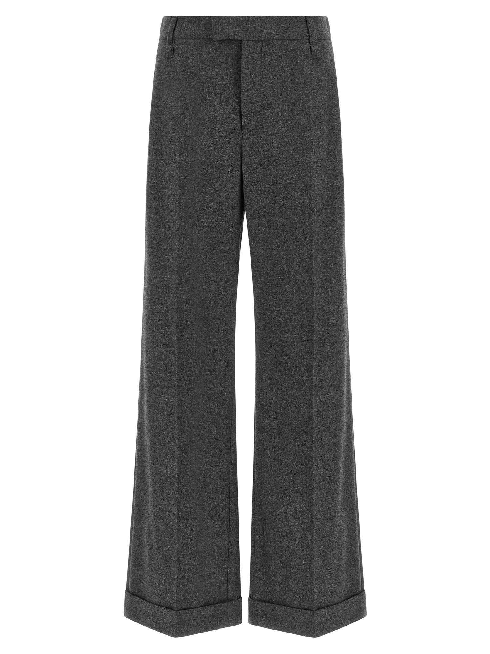 Brunello Cucinelli Virgin Wool and Cashmere Trousers — Charcoal