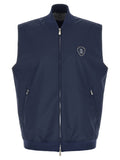 Brunello Cucinelli Logo-Embroidered Nylon Vest — Navy