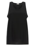 Brunello Cucinelli Silk Monile Tank Top — Black
