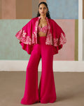 Fuchsia Kalie Cape Set By KYNAH, Luxury Indian Fashion & Bridal Wear