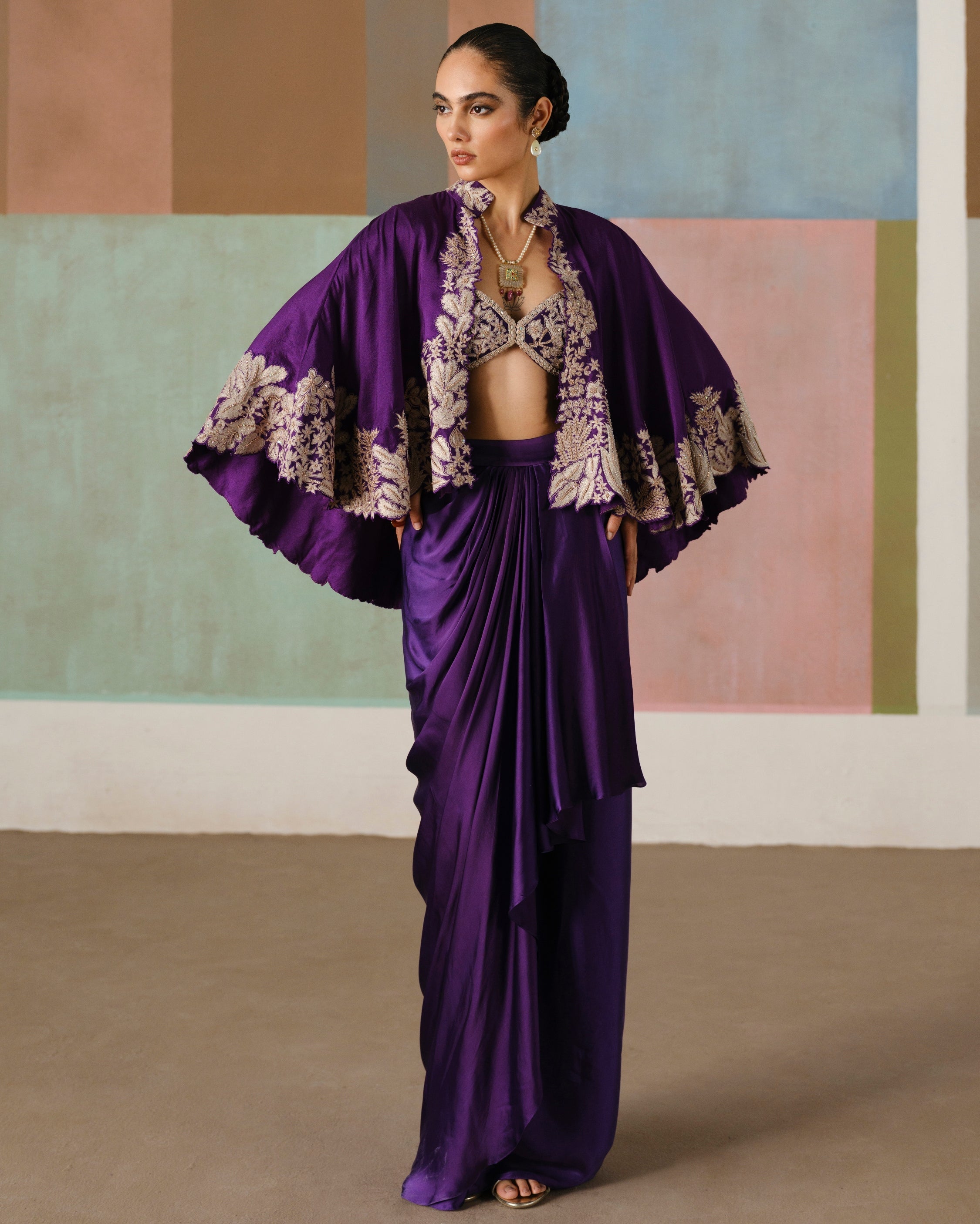 Purple Marielle Skirt Set By KYNAH, Luxury Indian Fashion & Bridal Wear