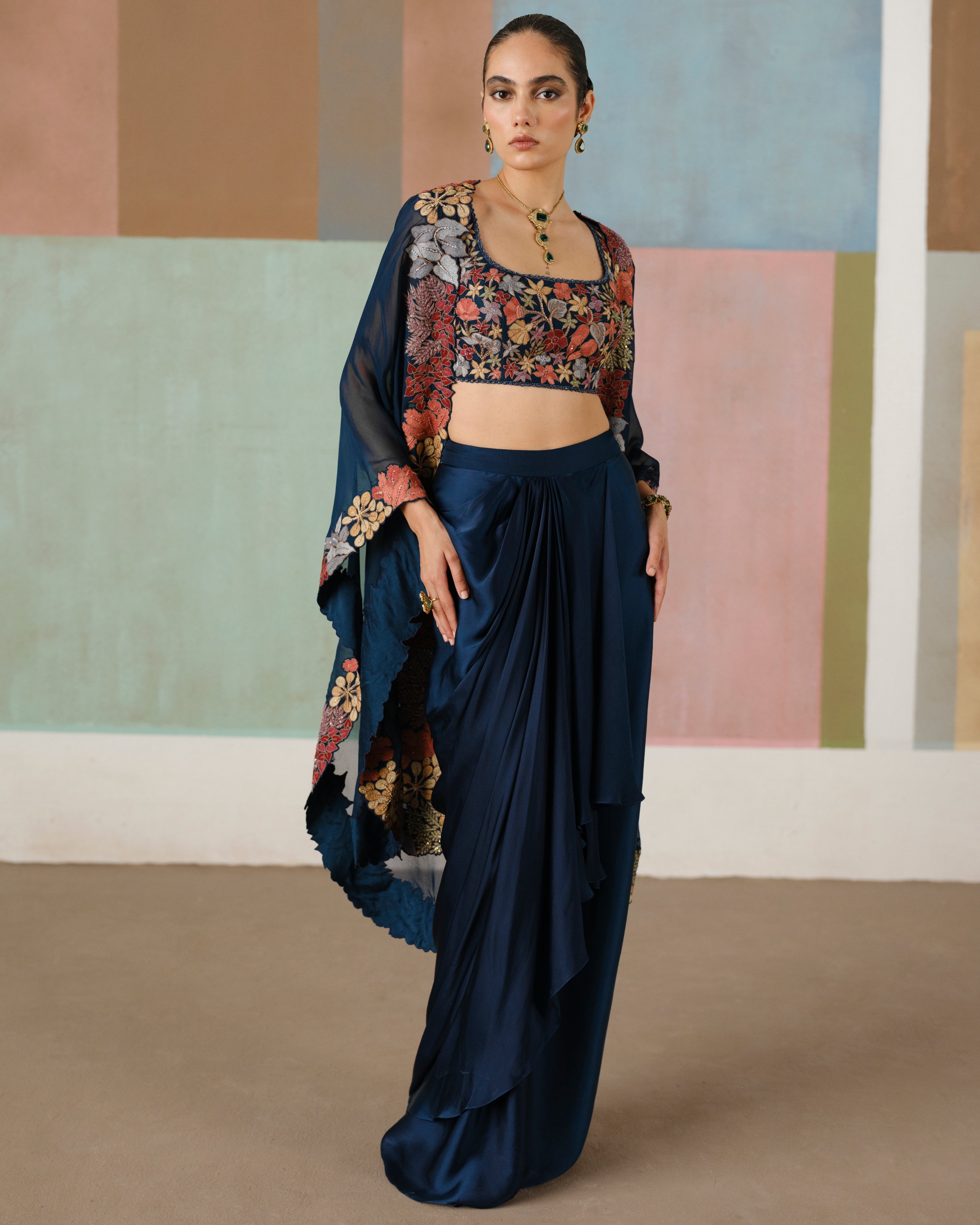 Lea Cape Set By KYNAH, Luxury Indian Fashion & Bridal Wear