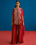 Red Aurea Pant Set By KYNAH, Luxury Indian Fashion & Bridal Wear