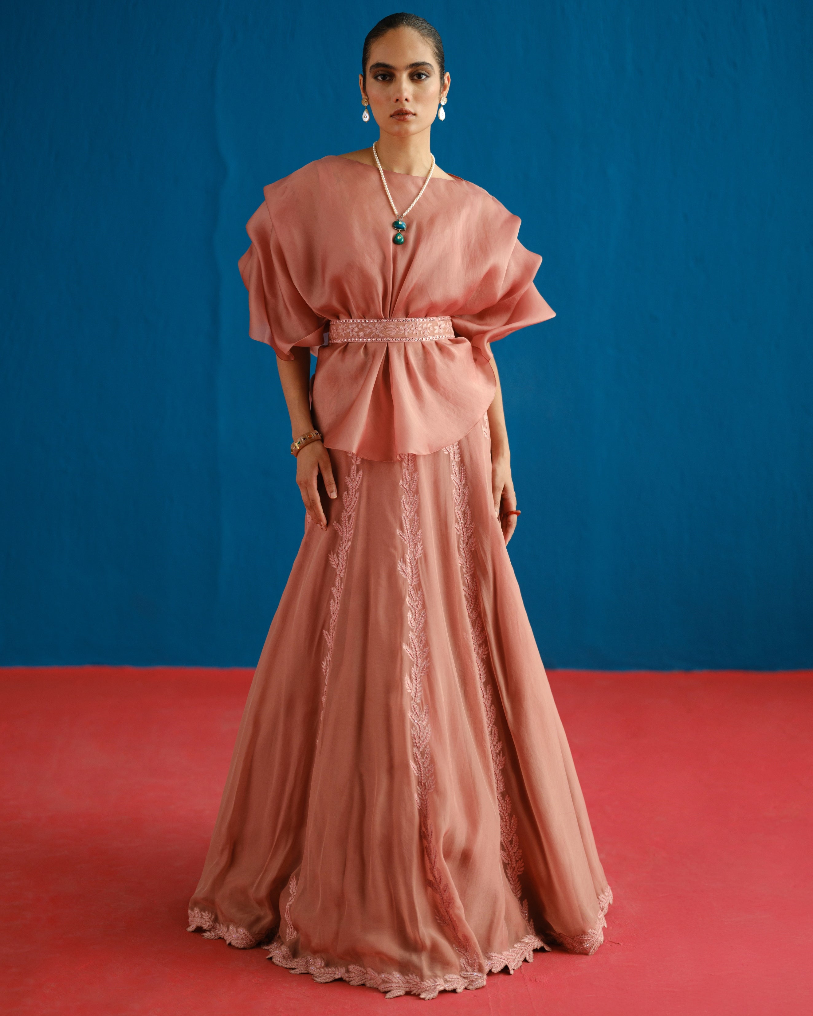 Pink Alana Skirt Set By KYNAH, Luxury Indian Fashion & Bridal Wear