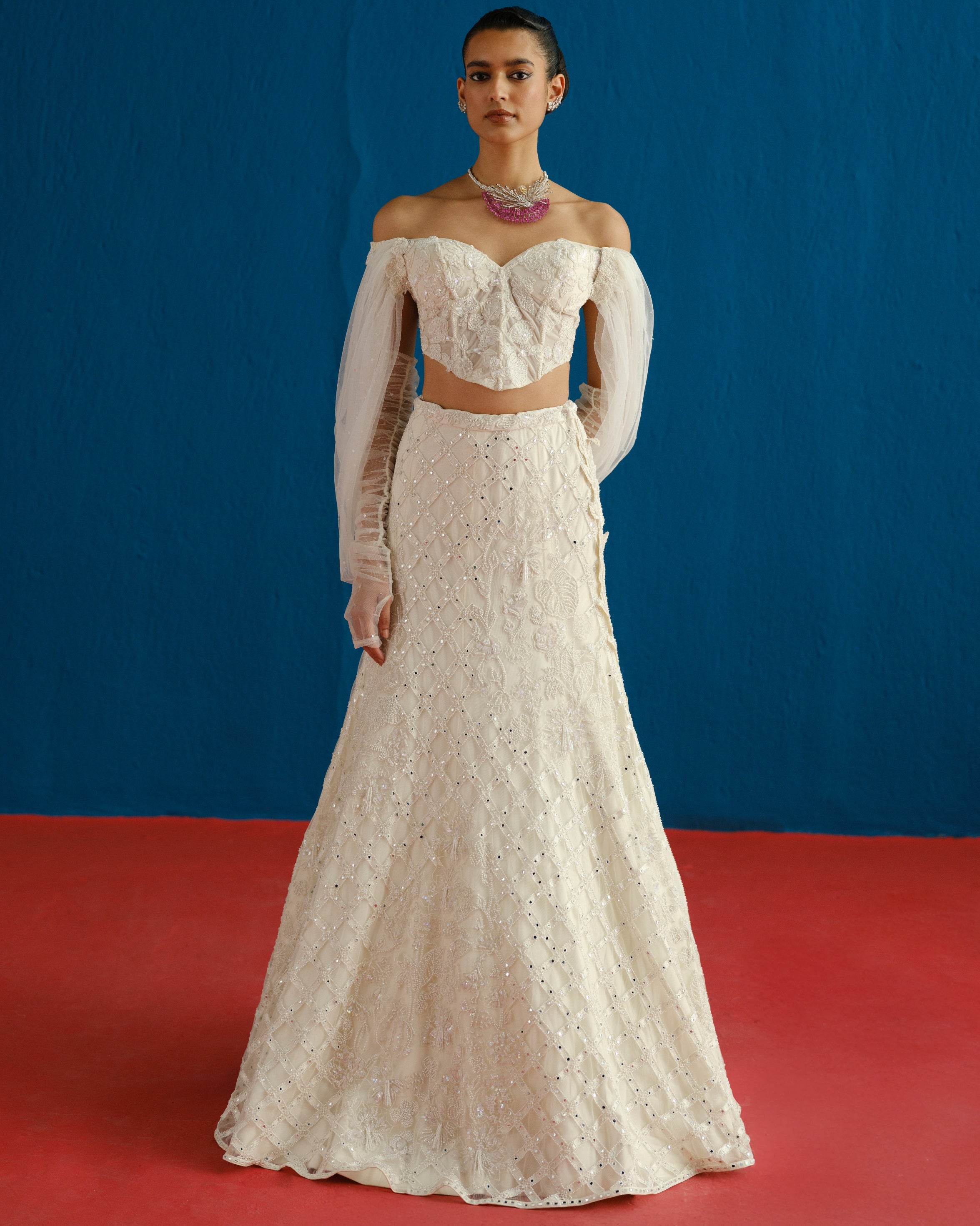 Ivory Diana Lehenga Set By KYNAH, Luxury Indian Fashion & Bridal Wear