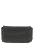 Brunello Cucinelli Monile-Embroidered Leather Clutch — Silver
