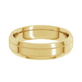 5mm Men's Comfort Fit Beveled Edge Milgrain Wedding Band