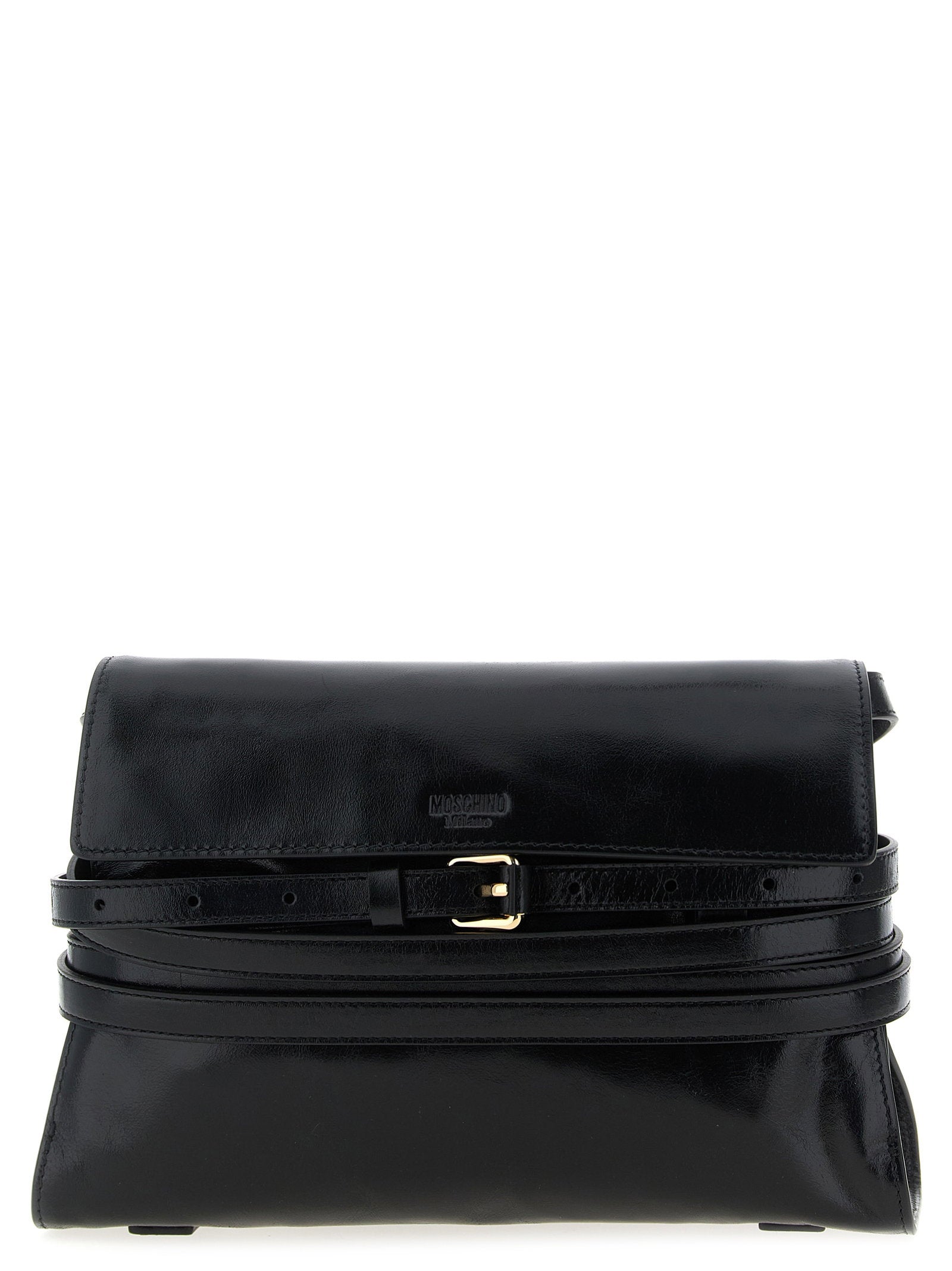 Moschino Tie Me Crossbody Bag — Black