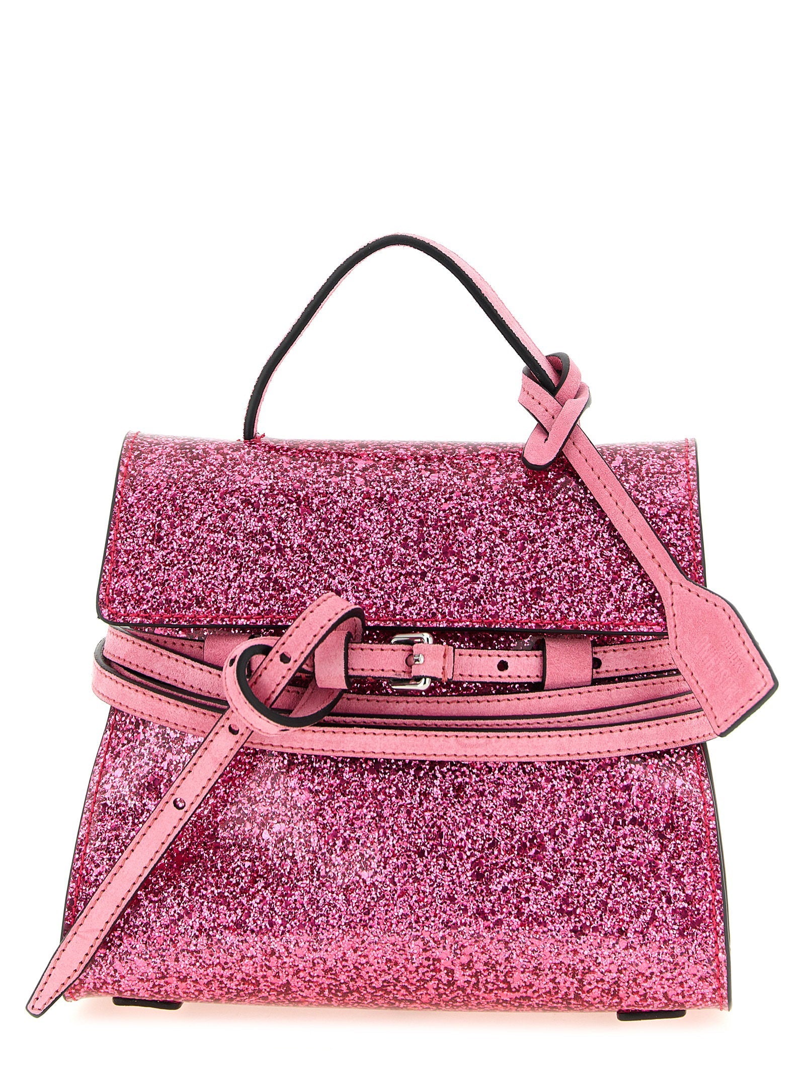 Moschino Tie Me Top Handle Bag — Pink