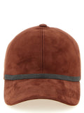 Brunello Cucinelli Suede with Monile Band Baseball Cap — Brown