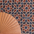 Blue and red folding hand fan Mirath