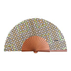 Silk folding hand fan islamic art inspired Hub