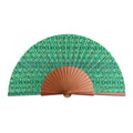Green silk and wood fan Fihri