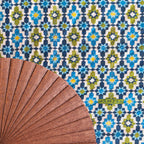 Blue & Green Silk hand fan Ayad