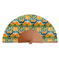 Handcrafted Silk Fan with Vibrant Ikat Pattern - Made in Spain