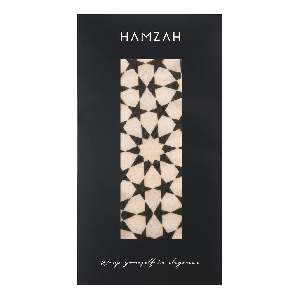 Beige and Black Scarf - Sahara