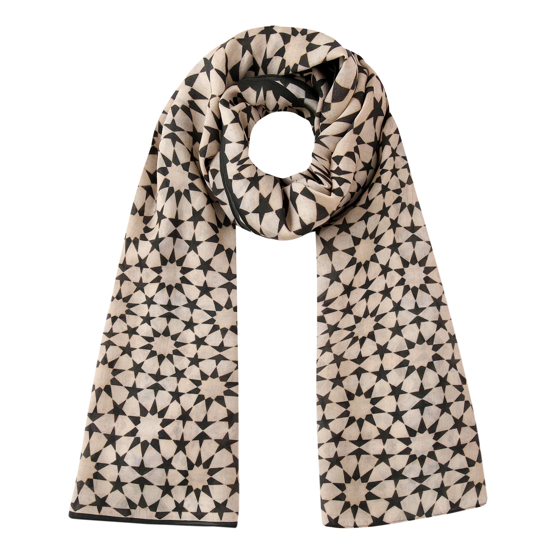 Beige and Black Scarf - Sahara