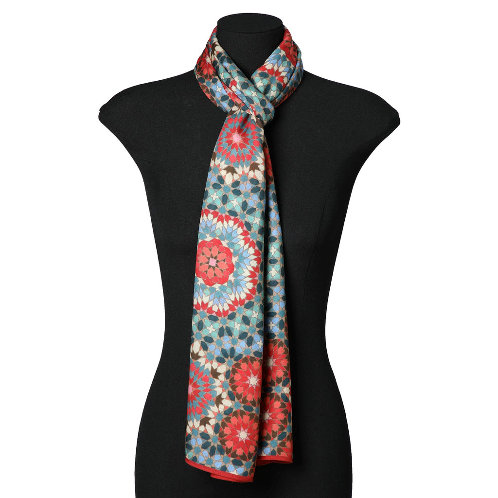 Multicolor Scarf Inspired by Alhambra Tiles